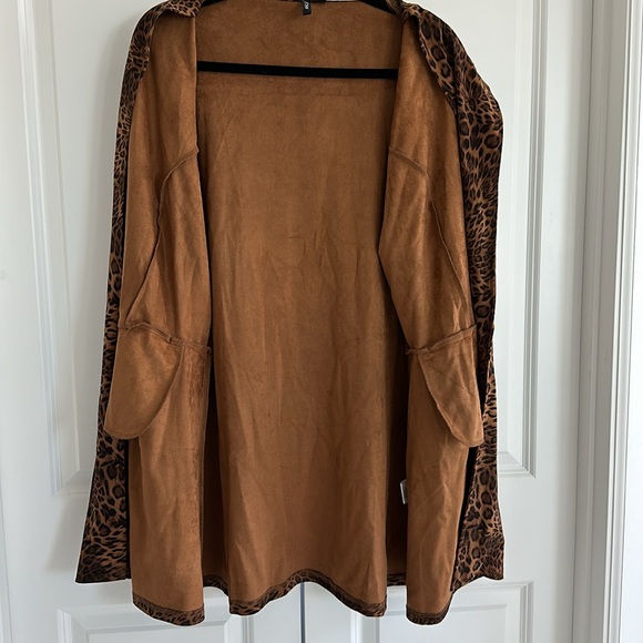 UEC Ethyl Clothing Vegan Faux Suede Cheetah Duster Size XL - Picture 8 of 11